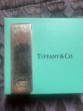 Tiffany & Co. Sterling Silver Money Clip with Signature Blue